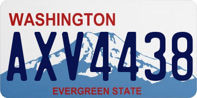 WA license plate AXV4438