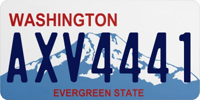 WA license plate AXV4441