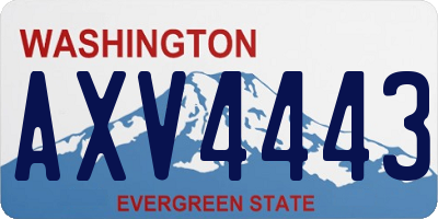 WA license plate AXV4443