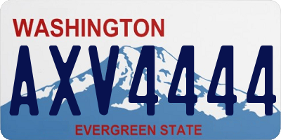 WA license plate AXV4444