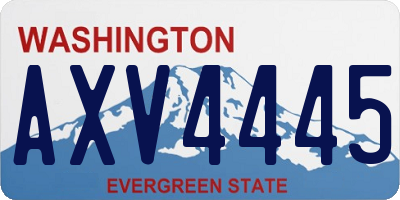 WA license plate AXV4445