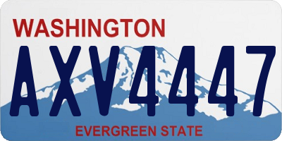 WA license plate AXV4447