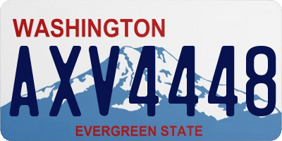 WA license plate AXV4448