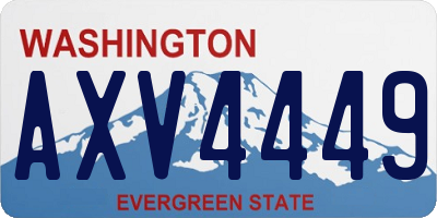 WA license plate AXV4449