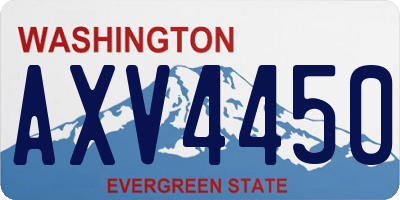 WA license plate AXV4450