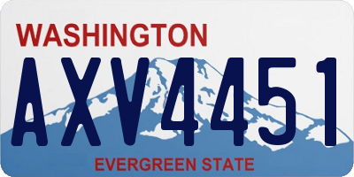 WA license plate AXV4451