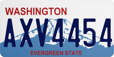 WA license plate AXV4454