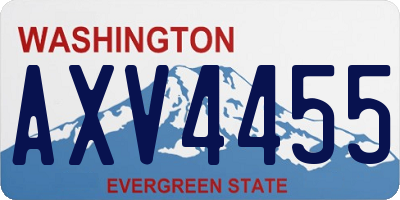 WA license plate AXV4455