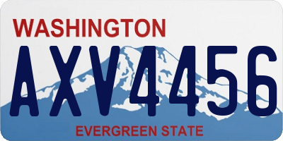WA license plate AXV4456