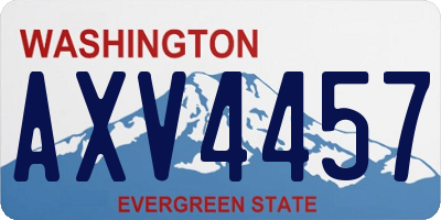 WA license plate AXV4457