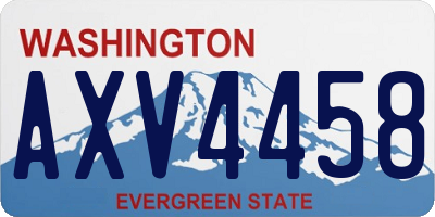 WA license plate AXV4458