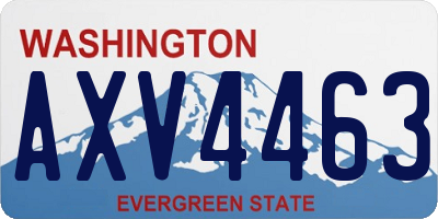 WA license plate AXV4463