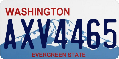 WA license plate AXV4465