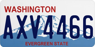 WA license plate AXV4466