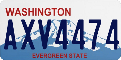WA license plate AXV4474