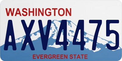 WA license plate AXV4475