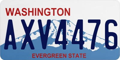WA license plate AXV4476