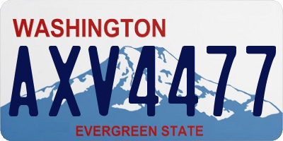 WA license plate AXV4477