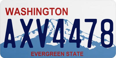 WA license plate AXV4478
