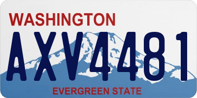 WA license plate AXV4481