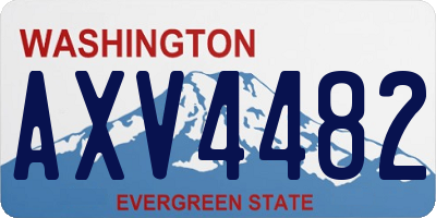WA license plate AXV4482