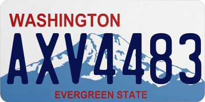 WA license plate AXV4483