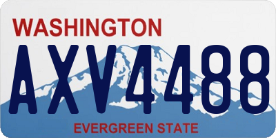 WA license plate AXV4488