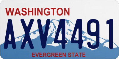 WA license plate AXV4491