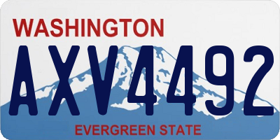 WA license plate AXV4492