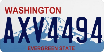 WA license plate AXV4494