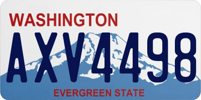 WA license plate AXV4498