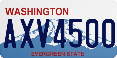 WA license plate AXV4500