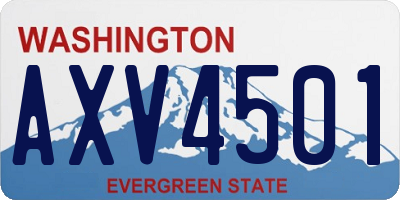 WA license plate AXV4501