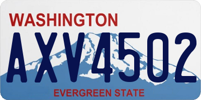 WA license plate AXV4502