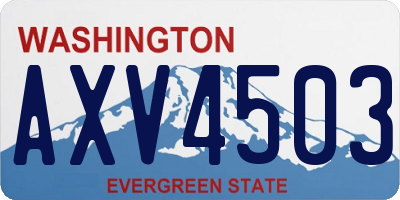 WA license plate AXV4503