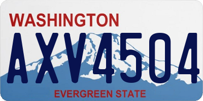 WA license plate AXV4504