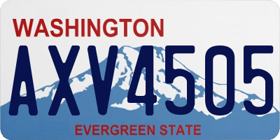WA license plate AXV4505