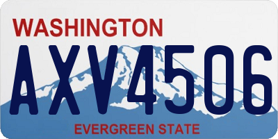 WA license plate AXV4506