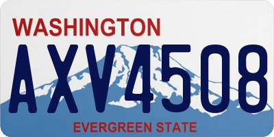 WA license plate AXV4508