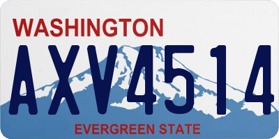 WA license plate AXV4514