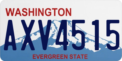 WA license plate AXV4515