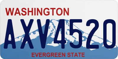WA license plate AXV4520