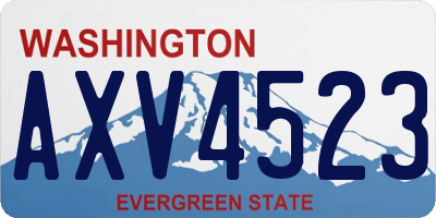 WA license plate AXV4523
