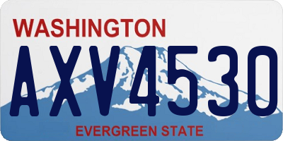 WA license plate AXV4530