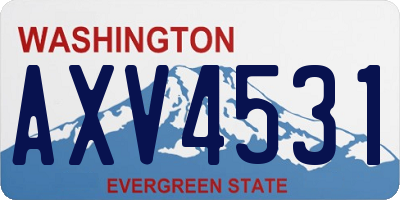 WA license plate AXV4531
