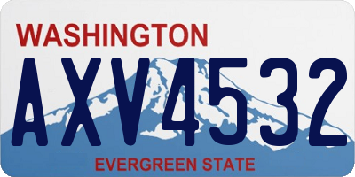 WA license plate AXV4532