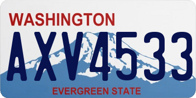 WA license plate AXV4533