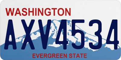 WA license plate AXV4534