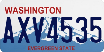 WA license plate AXV4535