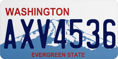 WA license plate AXV4536